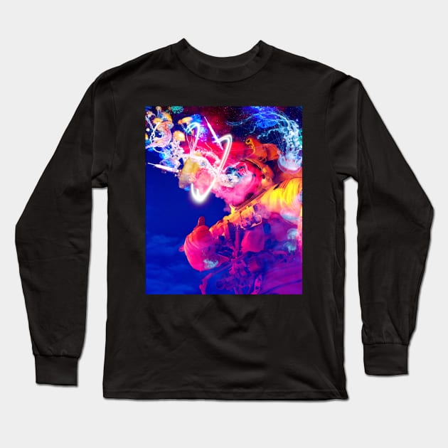 Psychedelic Astro Space Jelly Fish Long Sleeve T-Shirt by Glass Table Designs